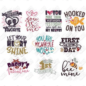 Valentine Quotes SVG Phrases Bundle Boy Girl Mom Dad Svg Dxf - Etsy