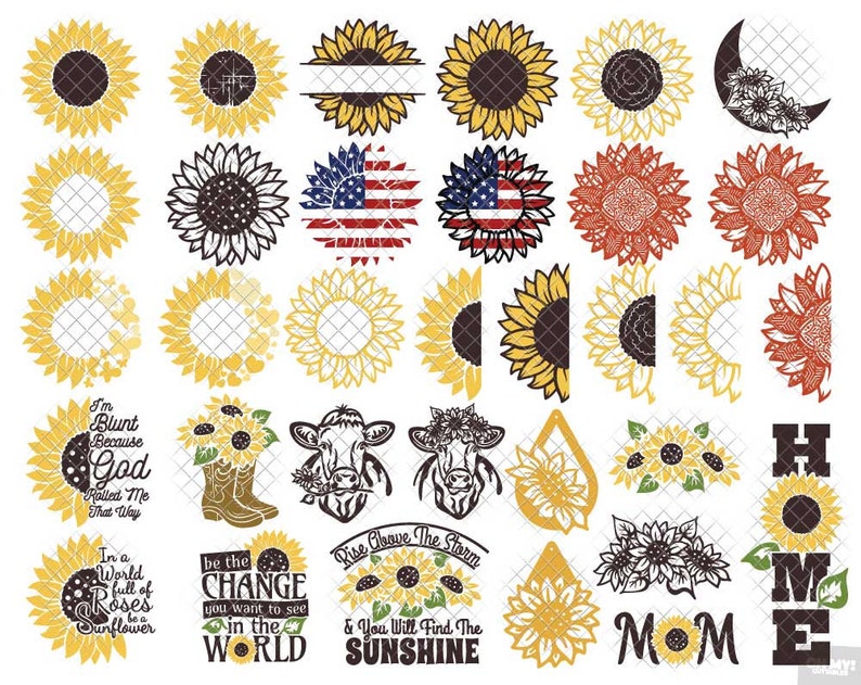 Download Sunflower SVG Bundle Monogram Quotes dxf eps jpeg png ...