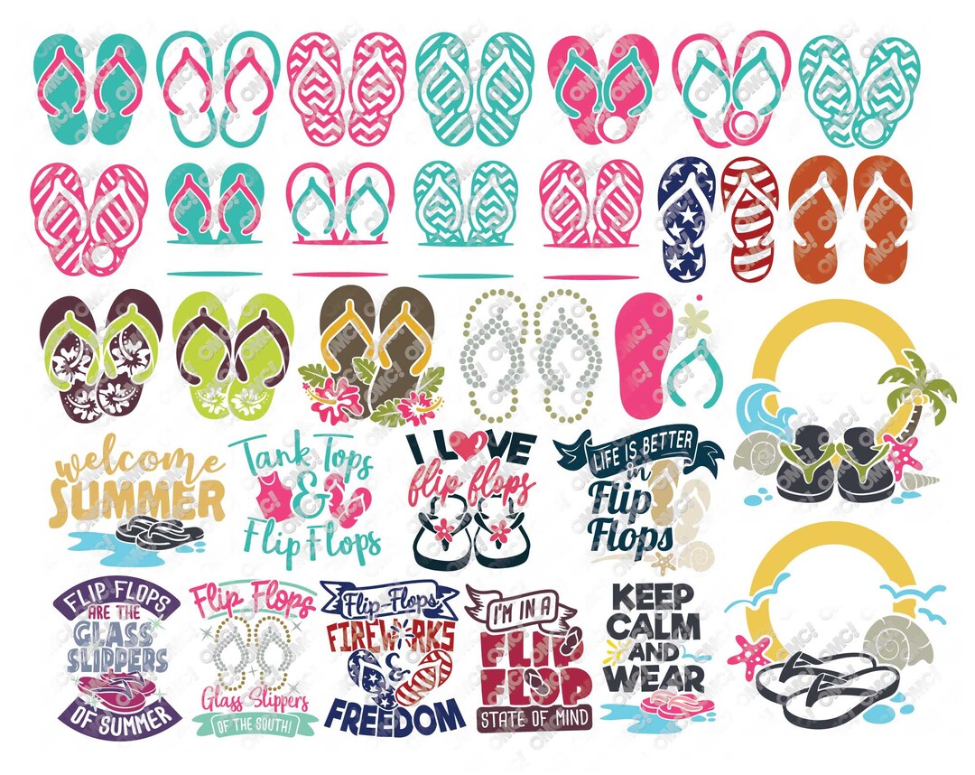Flip Flop SVG Summer Monogram Quotes Svg Dxf Eps Jpeg Png Format ...