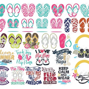 Flip Flop SVG Summer Monogram Quotes svg dxf eps jpeg png format layered cutting files clipart die cut decal vinyl cutter cricut silhouette