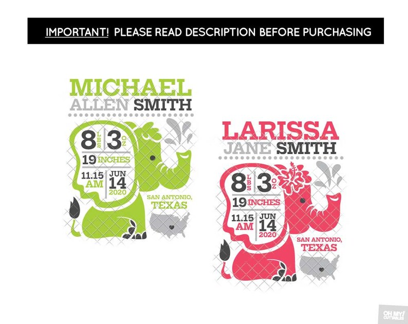 Free Free 328 Elephant Ear Birth Stats Svg Free SVG PNG EPS DXF File
