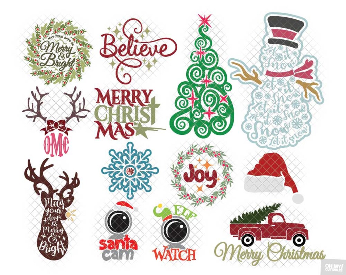 Download Christmas SVG Bundle svg dxf eps jpeg layered cutting ...