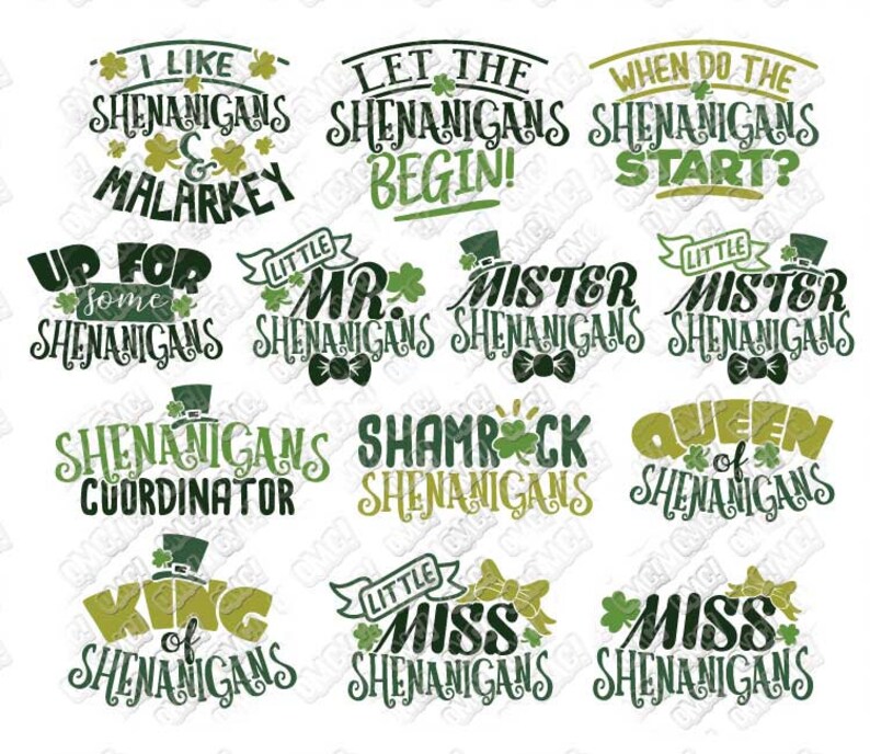 Shenanigans SVG St Patricks Day Quotes Sayings Phrases Svg Dxf Etsy