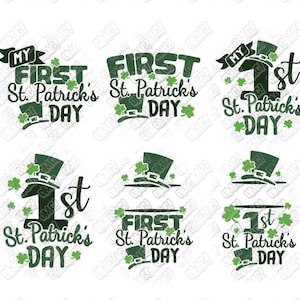 Erster St Patrick Tag SVG Mein Baby ist der erste St Paddy Tag 1st Pattys Tag Kinder Shirt svg dxf png jpg eps Cricut Silhouette Schnittdateien