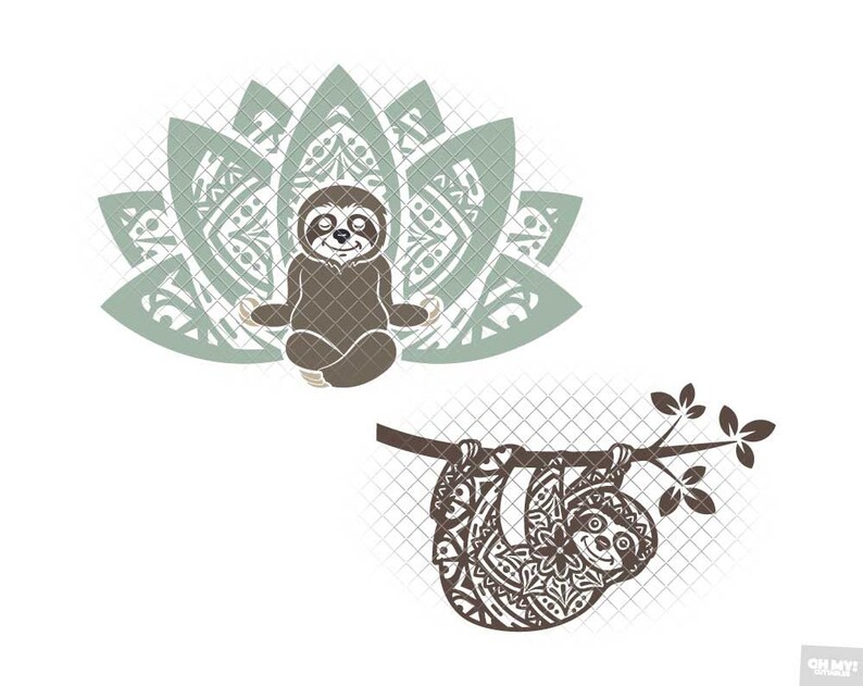 Download Sloth SVG Bundle Monogram Quotes svg dxf eps png format | Etsy