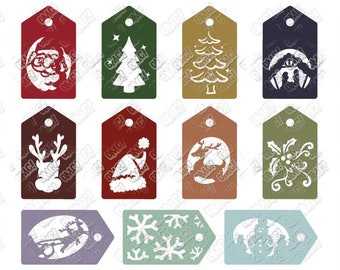 Weihnachten Tag SVG DIY Geschenk präsentiert Label Svg Dxf Eps Jpeg Png Format geschichtet schneiden Dateien Clipart Würfel geschnitten Cricut Kontur