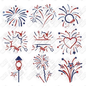 Vuurwerk SVG Firecracker Monogram Frame svg jpeg png-indeling dxf EPS-gelaagde snijden bestanden clipart sterven uitgesneden sticker vinyl cricut silhouet