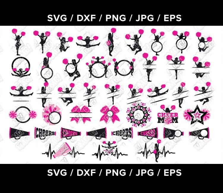 Download Cheerleading SVG Bundle Cheerleader Megaphone Pom Pom ...