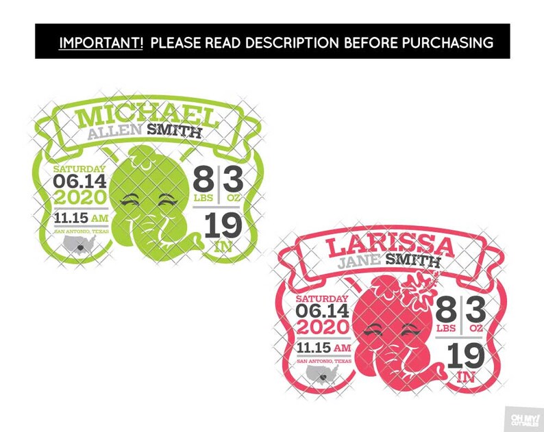 Free Free 164 Elephant Ear Birth Stats Svg Free SVG PNG EPS DXF File