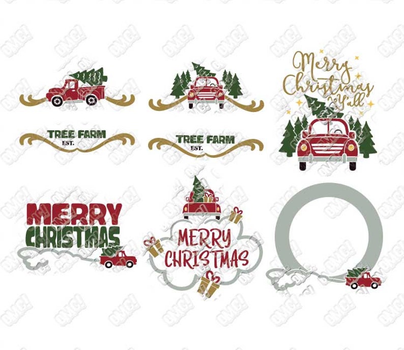 Download Christmas Truck SVG Bundle Red Vintage Tree Delivery svg ...