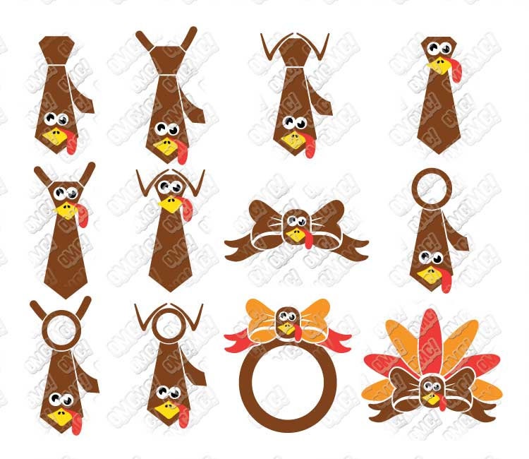 Download Turkey Tie SVG Bow Monogram Thanksgiving Fall svg dxf eps ...
