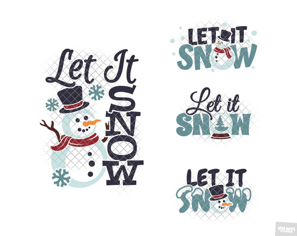 Let It Snow SVG Snowman Christmas Bundle & Sublimation Svg Dxf Etsy
