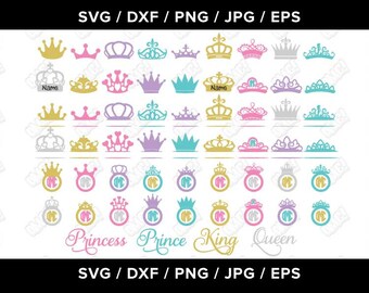 Crown Silhouette svg dxf eps jpeg format layered cutting files download clipart screen print die cut decal vinyl cutter cricut silhouette