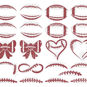Football Laces SVG Distressed Monogram Split svg dxf eps jpeg png format layered cutting files clipart die cut decal vinyl cricut silhouette