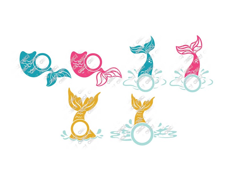 Download Mermaid Tail SVG Fish Monogram Split svg dxf eps jpeg png ...