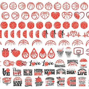 Basketball SVG Heart Half Monogram Quotes svg dxf eps png format layered cutting files clipart die cut decal vinyl cricut silhouette