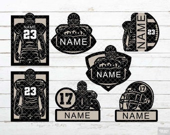 Football Signage SVG Personalized Laser Cut Template Cut Files
