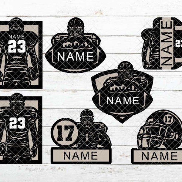 Football Signage SVG Personalized Laser Cut Template Cut Files