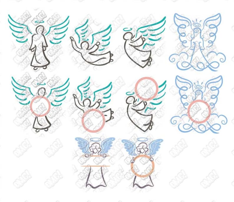 Angel Wings SVG Monogram Bundle svg dxf eps jpeg png ...
