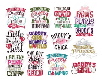 Daddy's Girl Children SVG dad daughter father kids dxf eps jpeg png format layered cutting files clipart die cut decal cricut silhouette