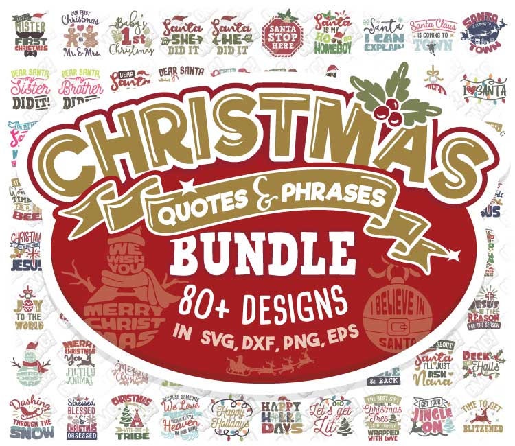 Download Christmas Sayings SVG Bundle Quotes Phrases svg dxf eps ...