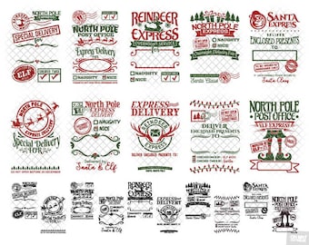 Santa Sack SVG File Bundle Vol. 2 DIY Distressed Pattern Ideas svg dxf eps jpeg png cutting files clipart die cut cricut silhouette
