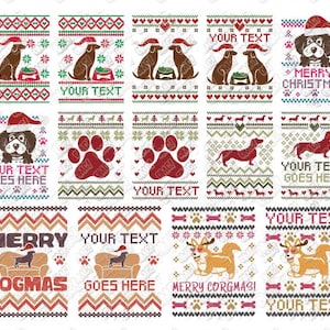 Hund hässliche Weihnachten SVG Vorlage Welpen Svg Dxf Eps jpeg Png Format geschichtet schneiden Dateien Clipart sterben geschnitten Aufkleber Vinyl Cutter Cricut Silhouette