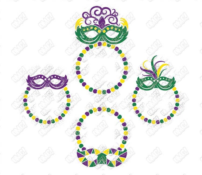 Download Mardi Gras Mask SVG Masquerade Monogram Beads svg dxf eps jpeg | Etsy