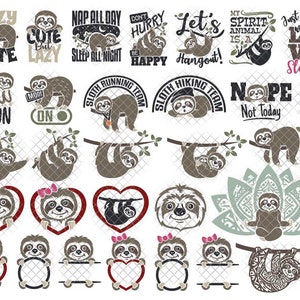 Faultier SVG Bundle Monogramm Zitate Svg Dxf Eps Png Format geschichtet schneiden Dateien Clipart sterben geschnitten Aufkleber Vinyl Cricut Silhouette