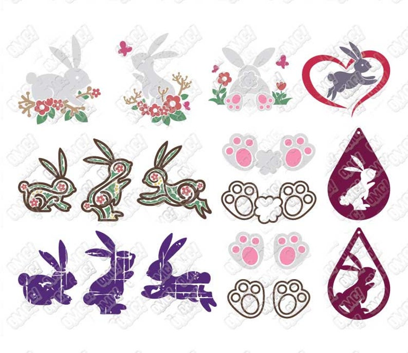 Download Bunny SVG Easter Monogram Split Rabbit svg dxf eps jpeg ...