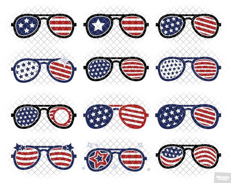 Download Merica Sunglasses SVG Sublimation svg dxf eps jpeg png format | Etsy