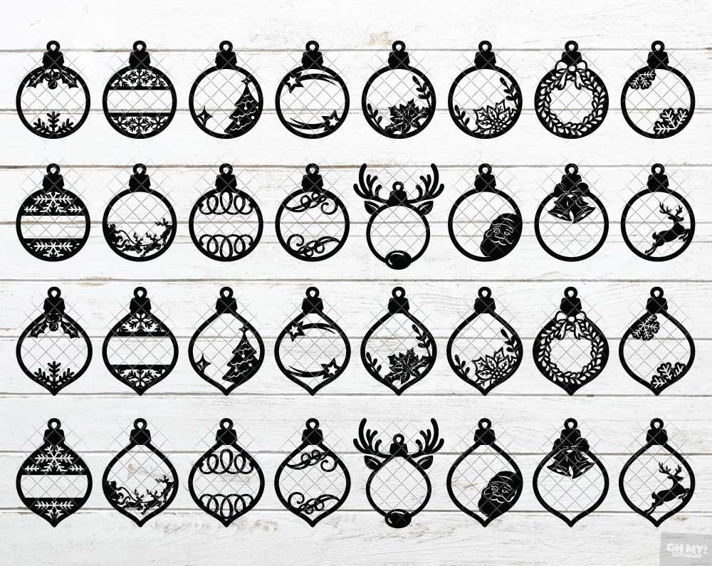 Christmas Baubles SVG Personalized Ornaments Laser Cut Etsy