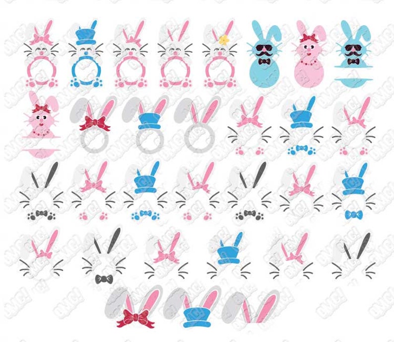 Download Bunny SVG Easter Monogram Split Rabbit svg dxf eps jpeg ...