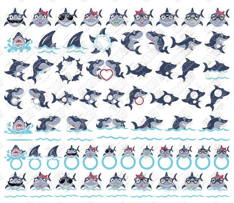 Download Shark SVG Bundle Monogram Split Cute svg dxf eps jpeg png ...