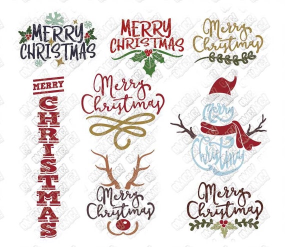 Download Free Merry Christmas Svg Bundle Quotes Sayings Snowman Mistletoe Etsy SVG DXF Cut File