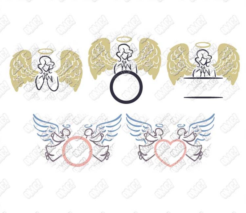 Download Angel Wings SVG Monogram Bundle svg dxf eps jpeg png ...