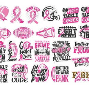 Brustkrebs Fußball SVG & Sublimations Designs Bewusstsein rosa Band mit png dxf eps Silhouette Cricut