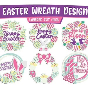 3D Osterkranz SVG Laser Cut Dateien Design Bundle Mandala dxf png eps cricut Silhouette