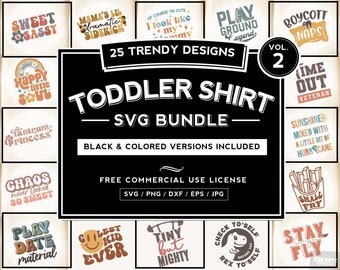 Toddler Svg Bundle, Kids Shirt Svg, Funny Kids Svg, Funny Toddler, Trendy, Sublimation, Svg, Dxf, Png, Eps, Cut Files for Silhouette, Cricut