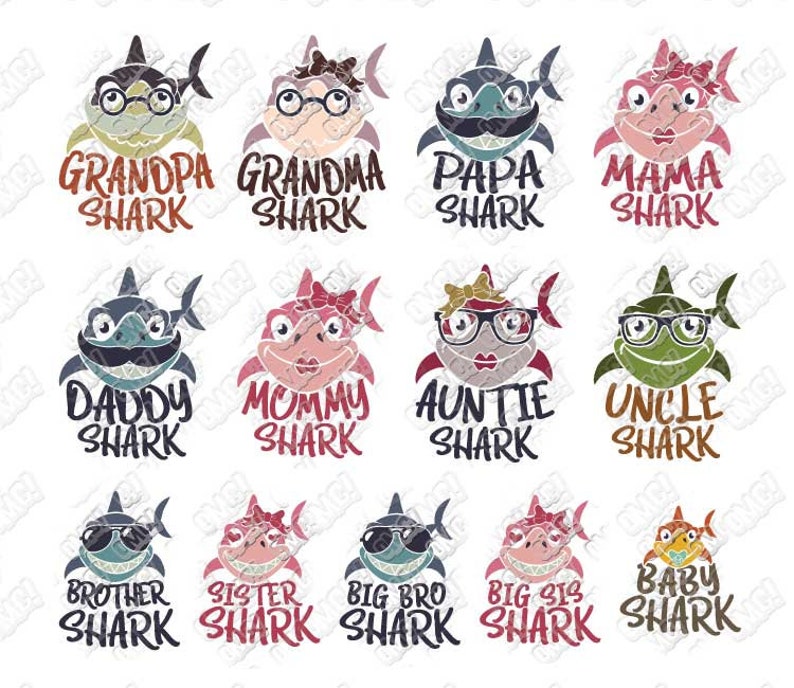 Free Free 220 Shark Family Svg SVG PNG EPS DXF File