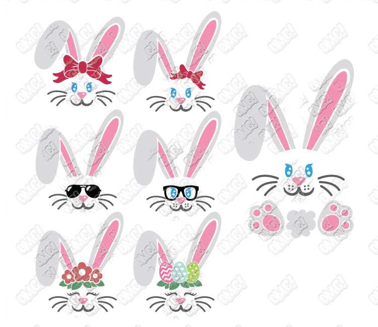 Bunny SVG Easter Monogram Split Rabbit Svg Dxf Eps Jpeg Png | Etsy
