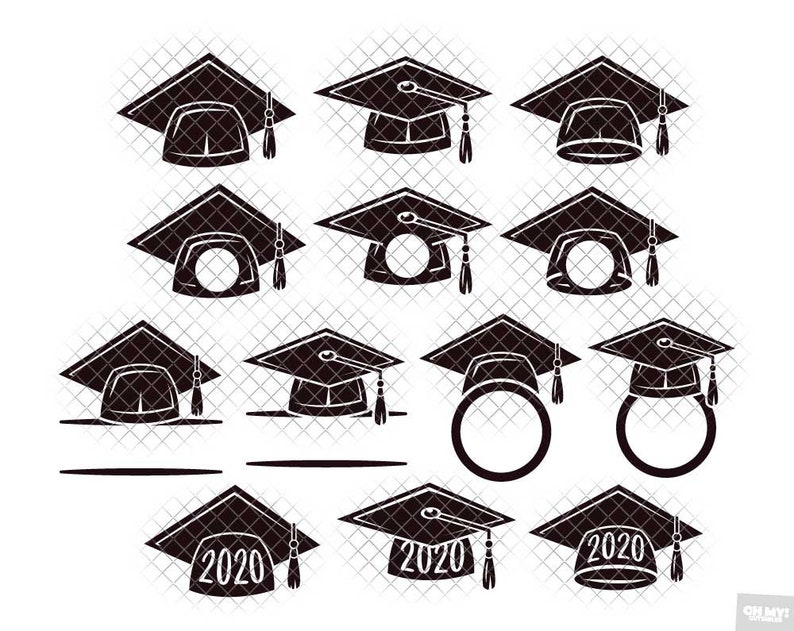 Download Graduation SVG 2 Hat Cap Tassel Diploma Monogram Cake ...