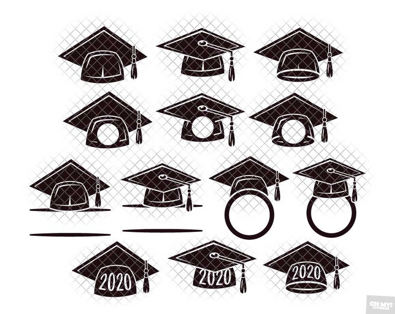 Graduation SVG 2 Hat Cap Tassel Diploma Monogram Cake ...