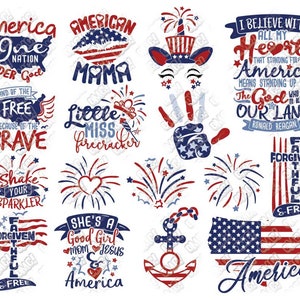 4th of July SVG Bundle Fourth of July Monogram svg dxf eps jpeg png format layered cutting files clipart die cut cricut silhouette
