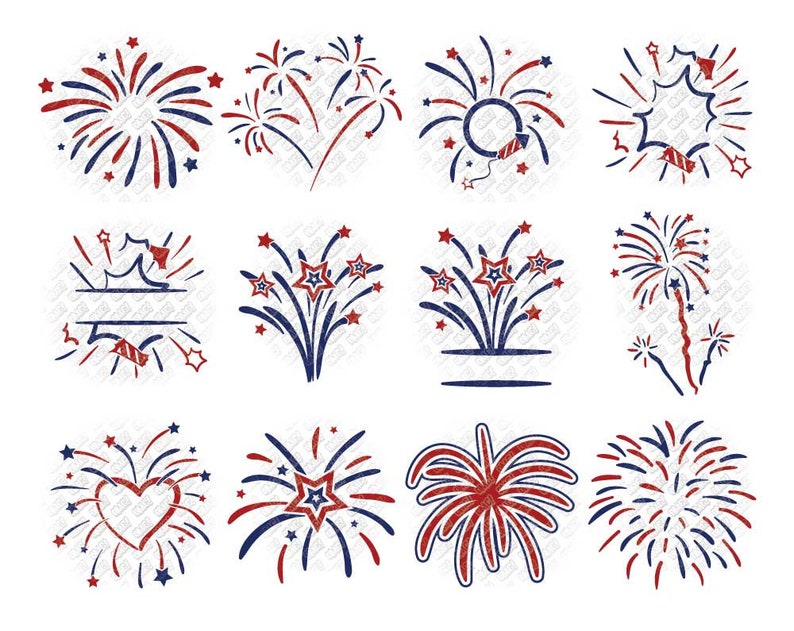 Download Fireworks SVG Monogram Quotes Bundle 4th of July svg dxf eps | Etsy