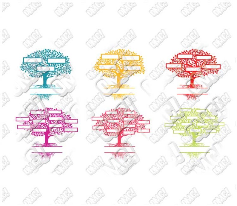 Download Family Tree Templates Editable Name Box Numbers svg dxf ...