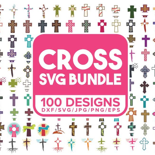 Cross SVG Monogram Bundle Christian Jesus svg dxf eps jpeg png formato capas de archivos de corte en capas clipart troquelado calcomanía vinilo cricut silueta