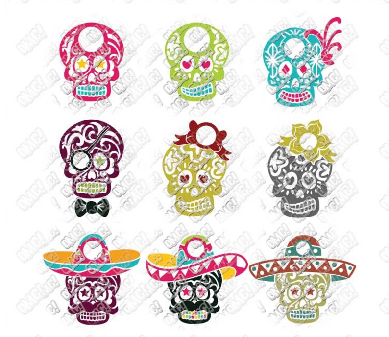 Download Sugar Skull SVG Bundle Monogram Pitbull Day of The Dead | Etsy