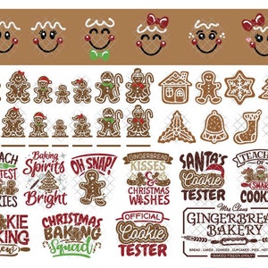 Gingerbread SVG Bundle Christmas Ornament Quotes svg dxf eps png format layered cutting files clipart die cut decal vinyl cricut silhouette