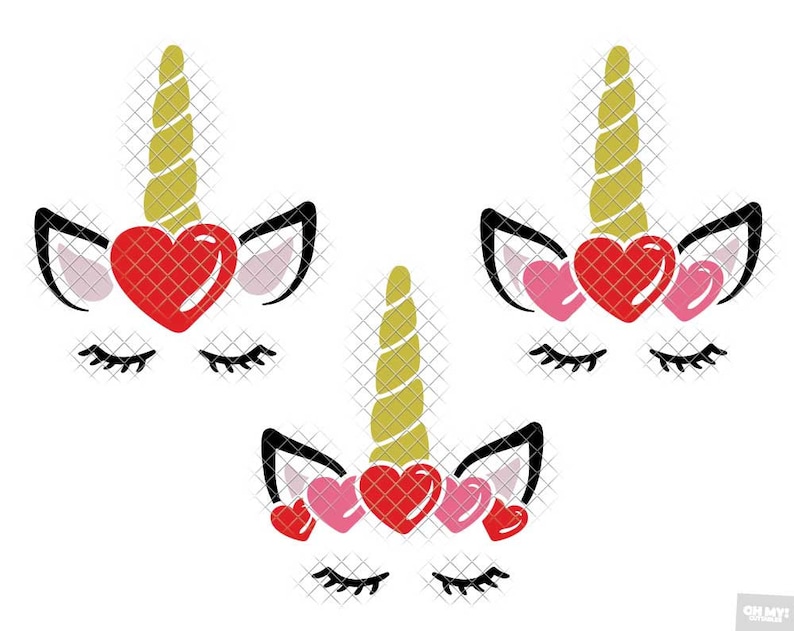 Download Unicorn Eyelash Kids Valentine SVG dxf eps jpeg png format ...